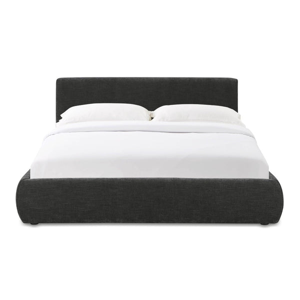 TOV Furniture Isla Textured Velvet Bed – Modern Design with Plush Comfort for a Serene, Stylish Bedroom Retreat Charcoal / Queen TOV-B69164