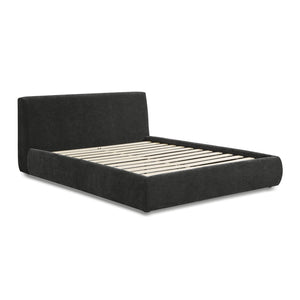 TOV Furniture Isla Textured Velvet Bed – Modern Design with Plush Comfort for a Serene, Stylish Bedroom Retreat Charcoal / Queen TOV-B69164