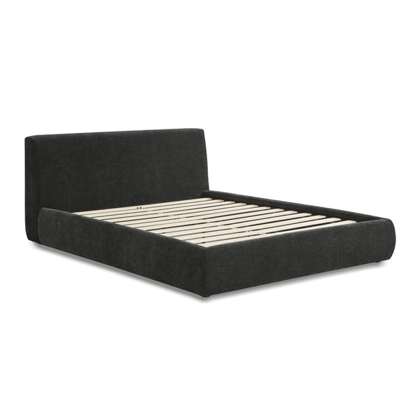 TOV Furniture Isla Textured Velvet Bed – Modern Design with Plush Comfort for a Serene, Stylish Bedroom Retreat Charcoal / Queen TOV-B69164