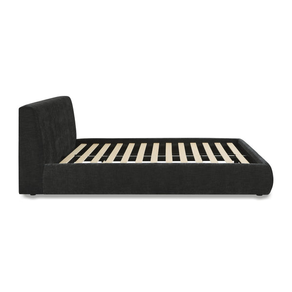 TOV Furniture Isla Textured Velvet Bed – Modern Design with Plush Comfort for a Serene, Stylish Bedroom Retreat Charcoal / Queen TOV-B69164