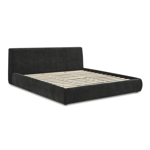 TOV Furniture Isla Textured Velvet Bed – Modern Design with Plush Comfort for a Serene, Stylish Bedroom Retreat Charcoal / King TOV-B69165