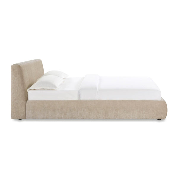 TOV Furniture Isla Textured Velvet Bed – Modern Design with Plush Comfort for a Serene, Stylish Bedroom Retreat Taupe / Queen TOV-B69166