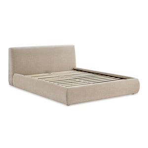 TOV Furniture Isla Textured Velvet Bed – Modern Design with Plush Comfort for a Serene, Stylish Bedroom Retreat Taupe / Queen TOV-B69166