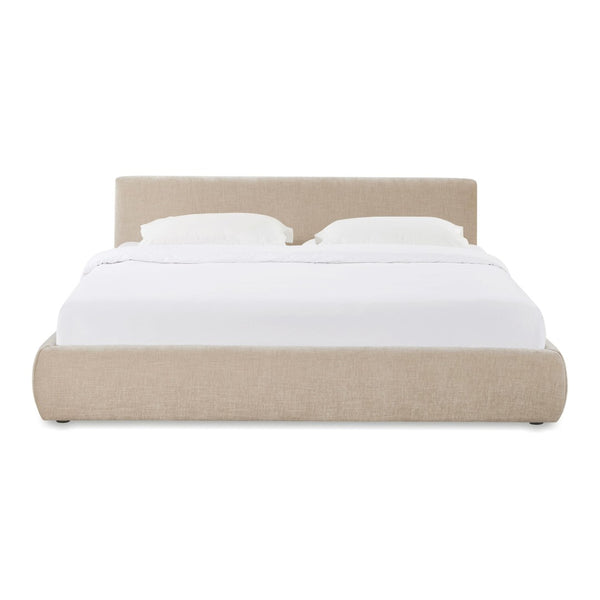 TOV Furniture Isla Textured Velvet Bed – Modern Design with Plush Comfort for a Serene, Stylish Bedroom Retreat Taupe / King TOV-B69167