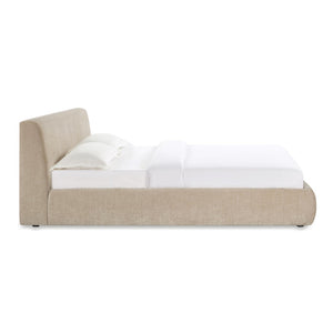 TOV Furniture Isla Textured Velvet Bed – Modern Design with Plush Comfort for a Serene, Stylish Bedroom Retreat Taupe / King TOV-B69167