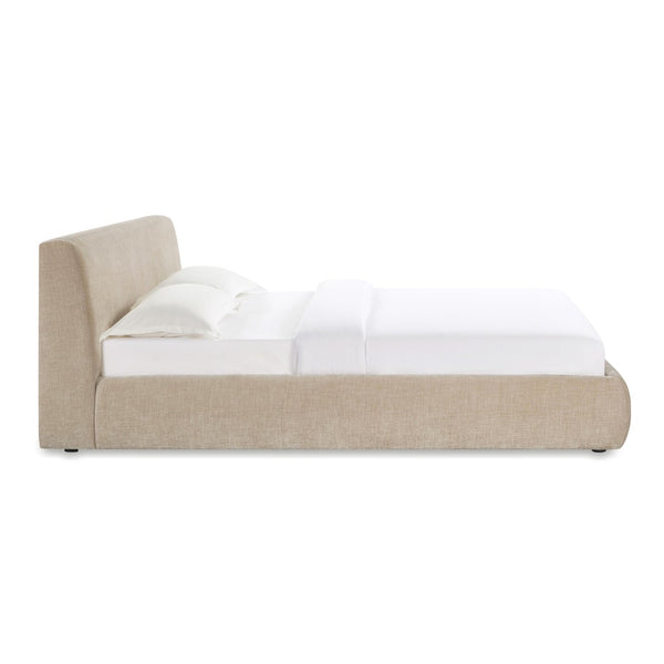 TOV Furniture Isla Textured Velvet Bed – Modern Design with Plush Comfort for a Serene, Stylish Bedroom Retreat Taupe / King TOV-B69167