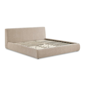 TOV Furniture Isla Textured Velvet Bed – Modern Design with Plush Comfort for a Serene, Stylish Bedroom Retreat Taupe / King TOV-B69167