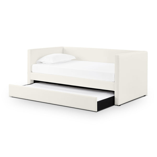 TOV Furniture Alice Linen Twin Trundle Bed - Elegant, Versatile Design with Durable Upholstery for Every Space Cream TOV-B69240