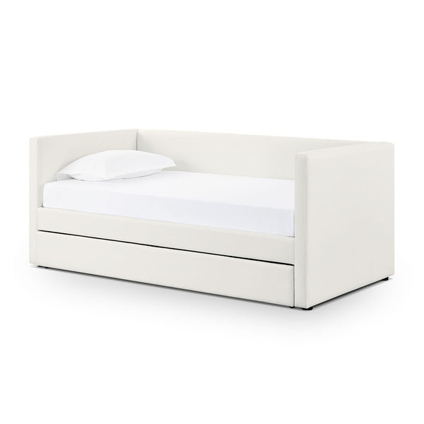 TOV Furniture Alice Linen Twin Trundle Bed - Elegant, Versatile Design with Durable Upholstery for Every Space Cream TOV-B69240