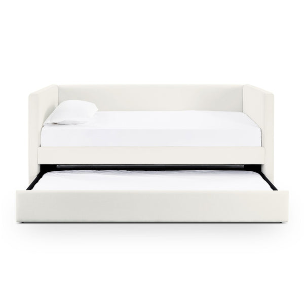 TOV Furniture Alice Linen Twin Trundle Bed - Elegant, Versatile Design with Durable Upholstery for Every Space Cream TOV-B69240