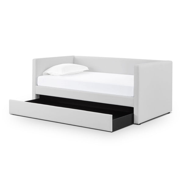 TOV Furniture Alice Linen Twin Trundle Bed - Elegant, Versatile Design with Durable Upholstery for Every Space Light Grey TOV-B69241