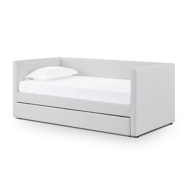 TOV Furniture Alice Linen Twin Trundle Bed - Elegant, Versatile Design with Durable Upholstery for Every Space Light Grey TOV-B69241