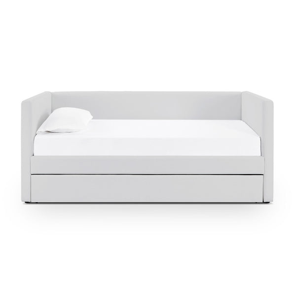 TOV Furniture Alice Linen Twin Trundle Bed - Elegant, Versatile Design with Durable Upholstery for Every Space Light Grey TOV-B69241