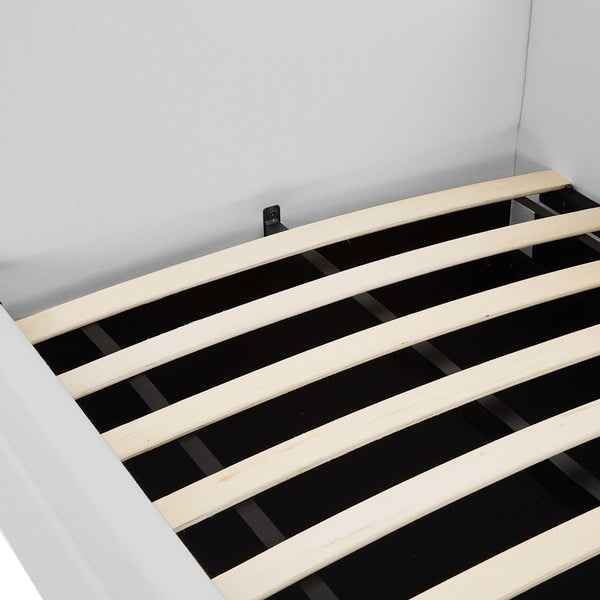 TOV Furniture Alice Linen Twin Trundle Bed - Elegant, Versatile Design with Durable Upholstery for Every Space Light Grey TOV-B69241