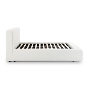 TOV Furniture Meena Cream Upcycled Linen Storage Bed – Eco-Friendly Comfort with Hydraulic Lift for Modern Bedrooms Queen TOV-B69329