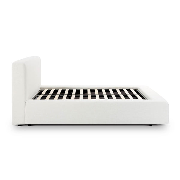 TOV Furniture Meena Cream Upcycled Linen Storage Bed – Eco-Friendly Comfort with Hydraulic Lift for Modern Bedrooms Queen TOV-B69329