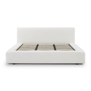 TOV Furniture Meena Cream Upcycled Linen Storage Bed – Eco-Friendly Comfort with Hydraulic Lift for Modern Bedrooms King TOV-B69330