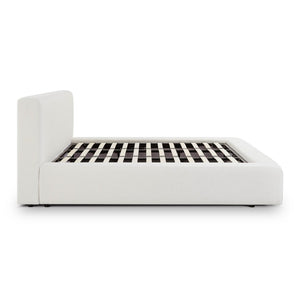 TOV Furniture Meena Cream Upcycled Linen Storage Bed – Eco-Friendly Comfort with Hydraulic Lift for Modern Bedrooms King TOV-B69330