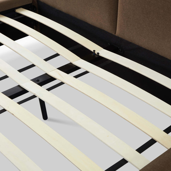 TOV Furniture Mel Faux Mohair Velvet Bed - Elegant, Cozy Centerpiece with Plush Headboard and Sculptural Curves Brown / Queen TOV-B69345