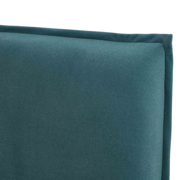 TOV Furniture Mel Faux Mohair Velvet Bed - Elegant, Cozy Centerpiece with Plush Headboard and Sculptural Curves Teal / King TOV-B69348