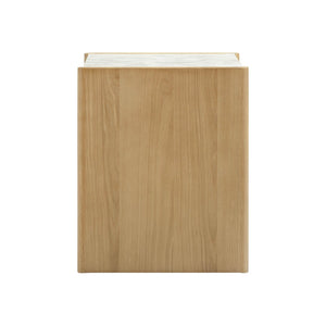 TOV Furniture Paige 26" Natural Oak Nightstand with Soft-Close Drawers and Faux-Marble Top for Coastal Charm TOV-B69352