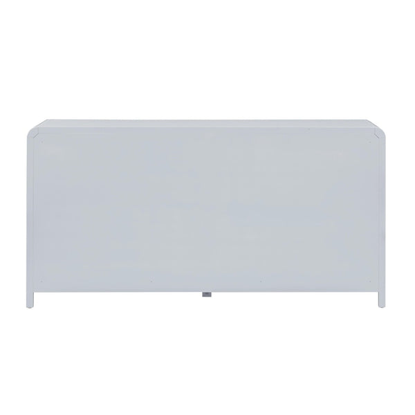 TOV Furniture Patty 62" Handwoven Rattan Dresser with Soft-Close Drawers for Coastal-Inspired Bedrooms Blue TOV-B69361