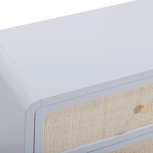 TOV Furniture Patty 62" Handwoven Rattan Dresser with Soft-Close Drawers for Coastal-Inspired Bedrooms Blue TOV-B69361