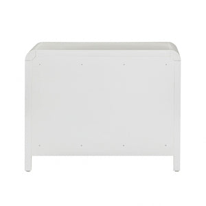 TOV Furniture Patty 28" Handwoven Rattan Nightstand with Soft-Close Drawers for a Breezy Coastal Bedroom Look White TOV-B69362