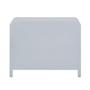 TOV Furniture Patty 28" Handwoven Rattan Nightstand with Soft-Close Drawers for a Breezy Coastal Bedroom Look Blue TOV-B69363