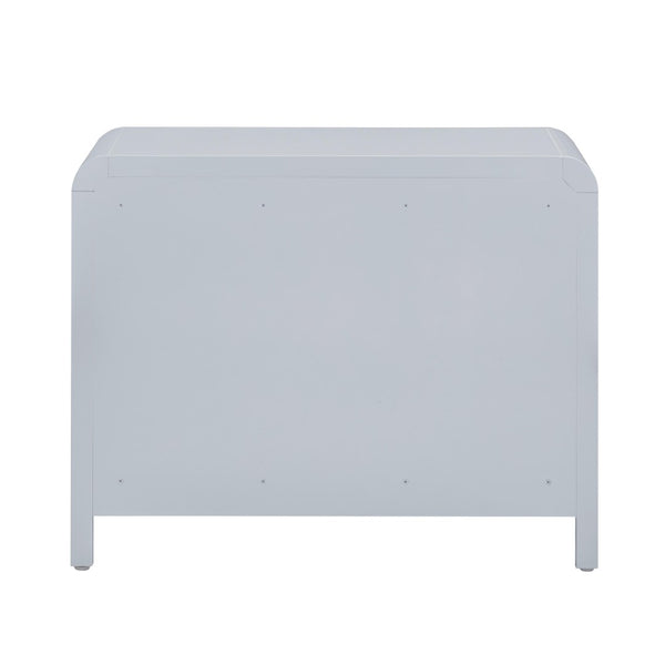 TOV Furniture Patty 28" Handwoven Rattan Nightstand with Soft-Close Drawers for a Breezy Coastal Bedroom Look Blue TOV-B69363