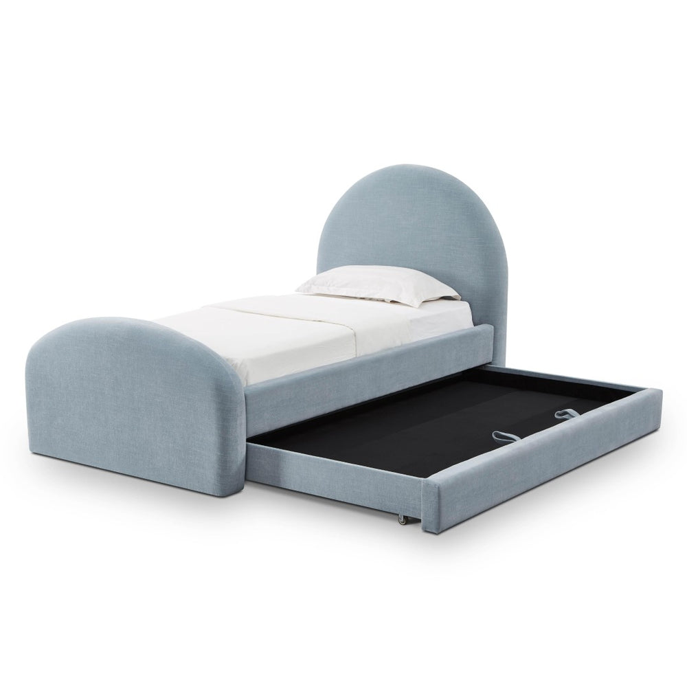 TOV Furniture Moon Chambray Blue Chenille Twin Trundle Bed - Stylish, Space-Saving Solution for Any Room TOV-B69370