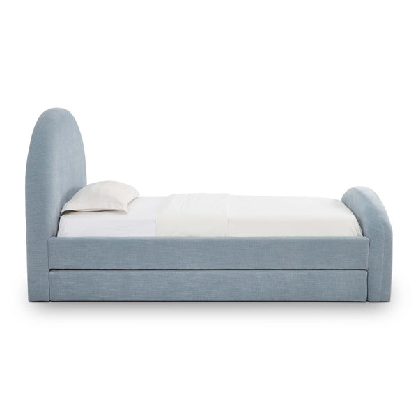 TOV Furniture Moon Chambray Blue Chenille Twin Trundle Bed - Stylish, Space-Saving Solution for Any Room TOV-B69370