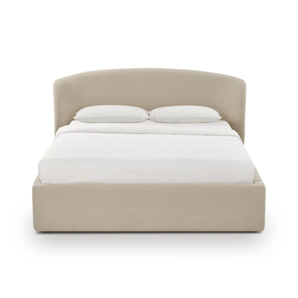 TOV Furniture Corey Upcycled Linen Storage Bed – Eco-Friendly Design with Cozy Comfort and Hidden Storage Solutions Taupe / Queen TOV-B69385