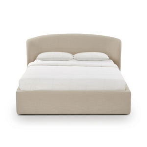 TOV Furniture Corey Upcycled Linen Storage Bed – Eco-Friendly Design with Cozy Comfort and Hidden Storage Solutions Taupe / Queen TOV-B69385