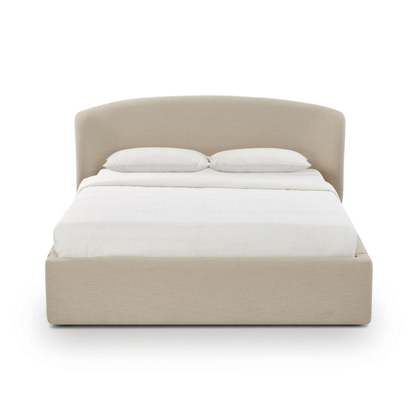 TOV Furniture Corey Upcycled Linen Storage Bed – Eco-Friendly Design with Cozy Comfort and Hidden Storage Solutions Taupe / Queen TOV-B69385