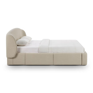 TOV Furniture Corey Upcycled Linen Storage Bed – Eco-Friendly Design with Cozy Comfort and Hidden Storage Solutions Taupe / Queen TOV-B69385