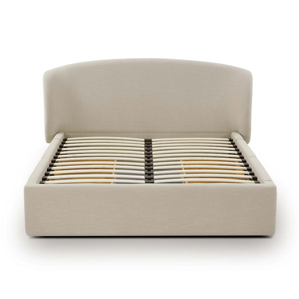 TOV Furniture Corey Upcycled Linen Storage Bed – Eco-Friendly Design with Cozy Comfort and Hidden Storage Solutions Taupe / Queen TOV-B69385