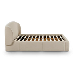 TOV Furniture Corey Upcycled Linen Storage Bed – Eco-Friendly Design with Cozy Comfort and Hidden Storage Solutions Taupe / Queen TOV-B69385