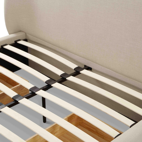 TOV Furniture Corey Upcycled Linen Storage Bed – Eco-Friendly Design with Cozy Comfort and Hidden Storage Solutions Taupe / Queen TOV-B69385