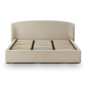 TOV Furniture Corey Upcycled Linen Storage Bed – Eco-Friendly Design with Cozy Comfort and Hidden Storage Solutions Taupe / King TOV-B69386