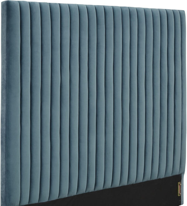 TOV Furniture Arabelle Velvet Bed: Luxurious Upholstered Centerpiece with Channel-Tufted Headboard for Elegant Style Sea Blue / Queen TOV-B94