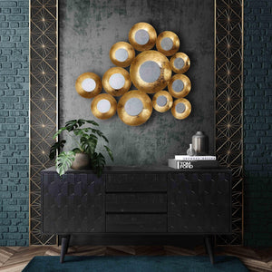 TOV Furniture Vivid 29"x30" Gold Mirror - Handcrafted Beveled Glass with Distressed Finish, Perfect for Any Space TOV-C18142