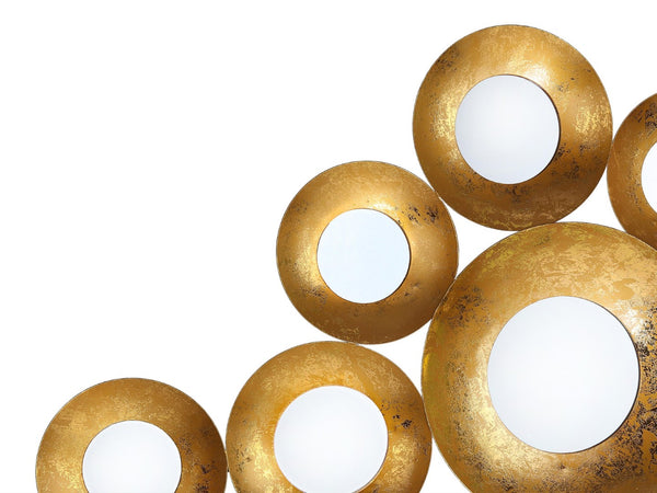 TOV Furniture Vivid 29"x30" Gold Mirror - Handcrafted Beveled Glass with Distressed Finish, Perfect for Any Space TOV-C18142