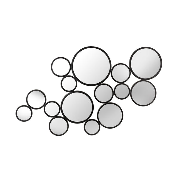 TOV Furniture Zoha 46"X25" Modern Black Wall Mirror - Artistic Cluster Design for Contemporary Spaces & Elegance TOV-C18214