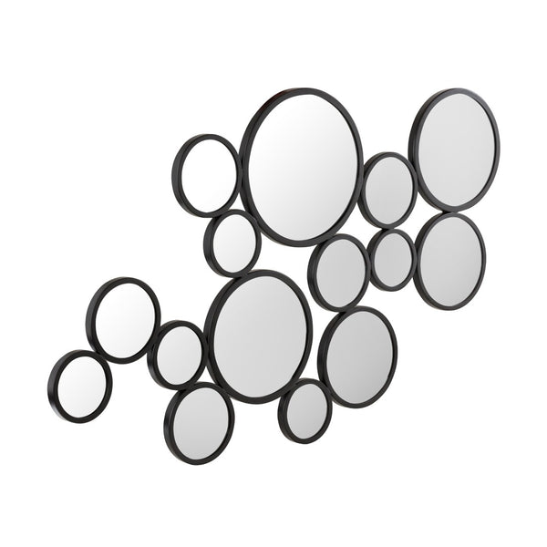 TOV Furniture Zoha 46"X25" Modern Black Wall Mirror - Artistic Cluster Design for Contemporary Spaces & Elegance TOV-C18214