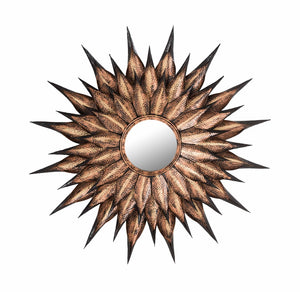 TOV Furniture Sunflower 36" Antique Wall Mirror – Artisan Handmade Iron Frame with Vintage Charm & Elegant Design TOV-C18241