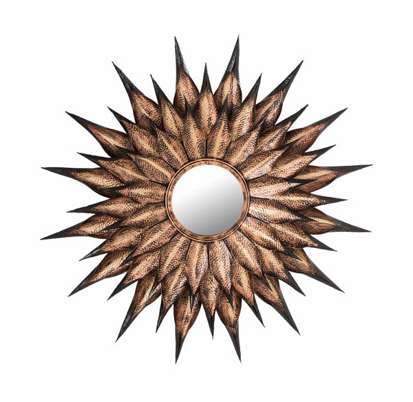 TOV Furniture Sunflower 36" Antique Wall Mirror – Artisan Handmade Iron Frame with Vintage Charm & Elegant Design TOV-C18241