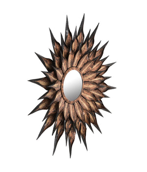 TOV Furniture Sunflower 36" Antique Wall Mirror – Artisan Handmade Iron Frame with Vintage Charm & Elegant Design TOV-C18241