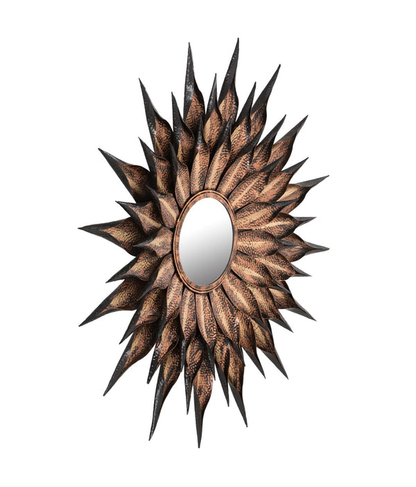 TOV Furniture Sunflower 36" Antique Wall Mirror – Artisan Handmade Iron Frame with Vintage Charm & Elegant Design TOV-C18241