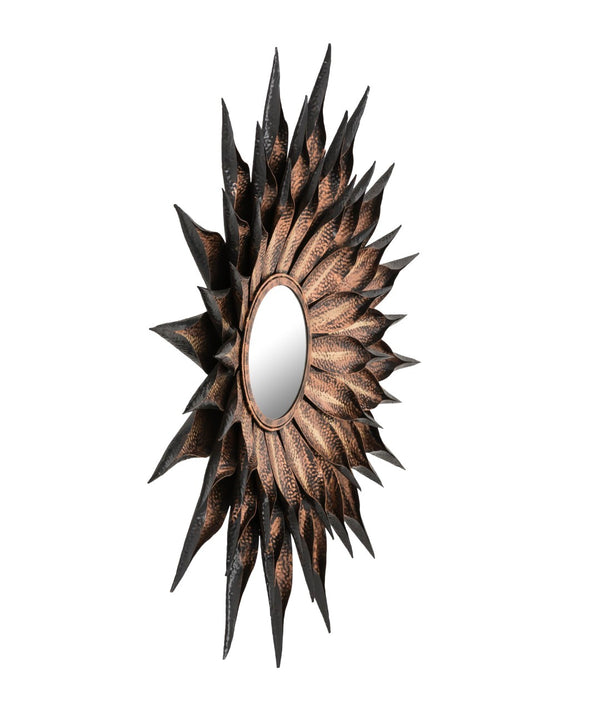 TOV Furniture Sunflower 36" Antique Wall Mirror – Artisan Handmade Iron Frame with Vintage Charm & Elegant Design TOV-C18241